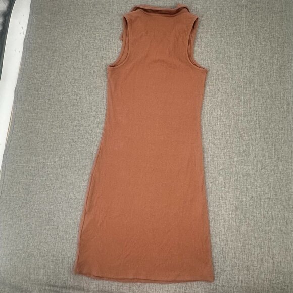 NEW! Hippie Rose Juniors Bodycon Casual Dress Brown Ribbed Collared Sleeveless S - Picture 9 of 10